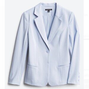 41 Hawthorn Amaya Contrast Collar Ponte Blazer - Light Blue - L
